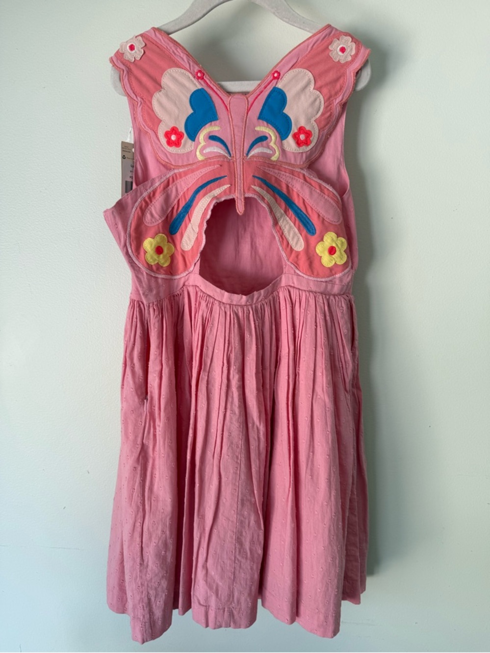 Mini Boden Pink Girls Sundress with Colorful Embroidery